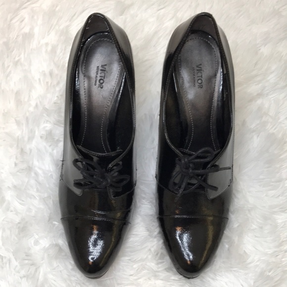 VÍCTOR patent leather laced heals; Alastair BLK 8M - Picture 3 of 6